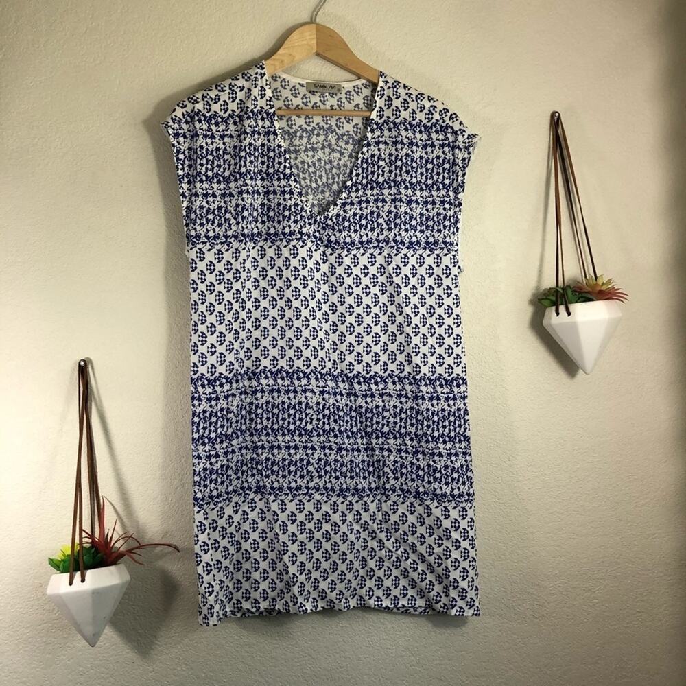 Sam & Lavi blue white mini shift dress